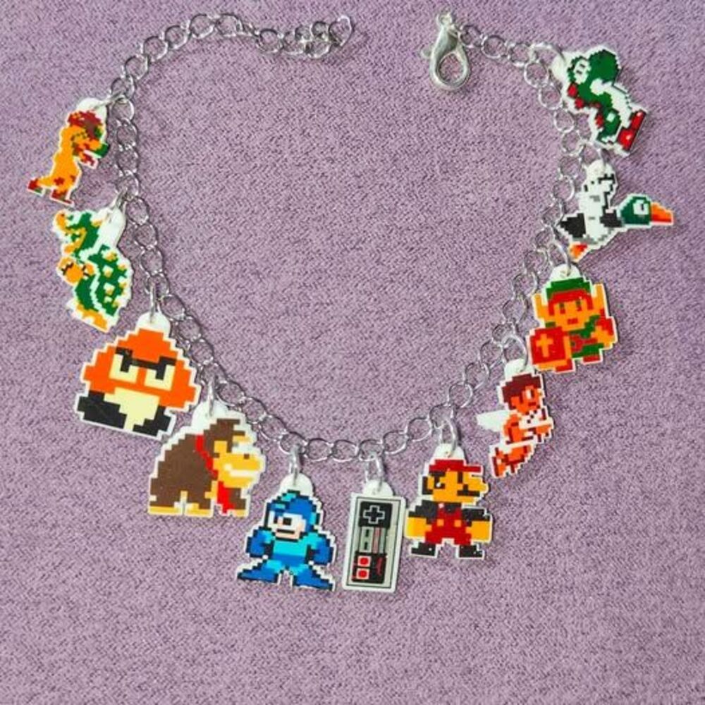 Retro 8 Bit Nintendo Charm Bracelet